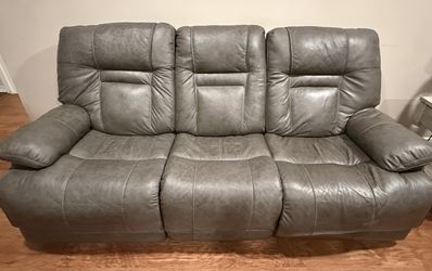 Leather gray couch