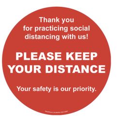Social distancing floor sign