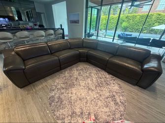 Gray Leather Sectional