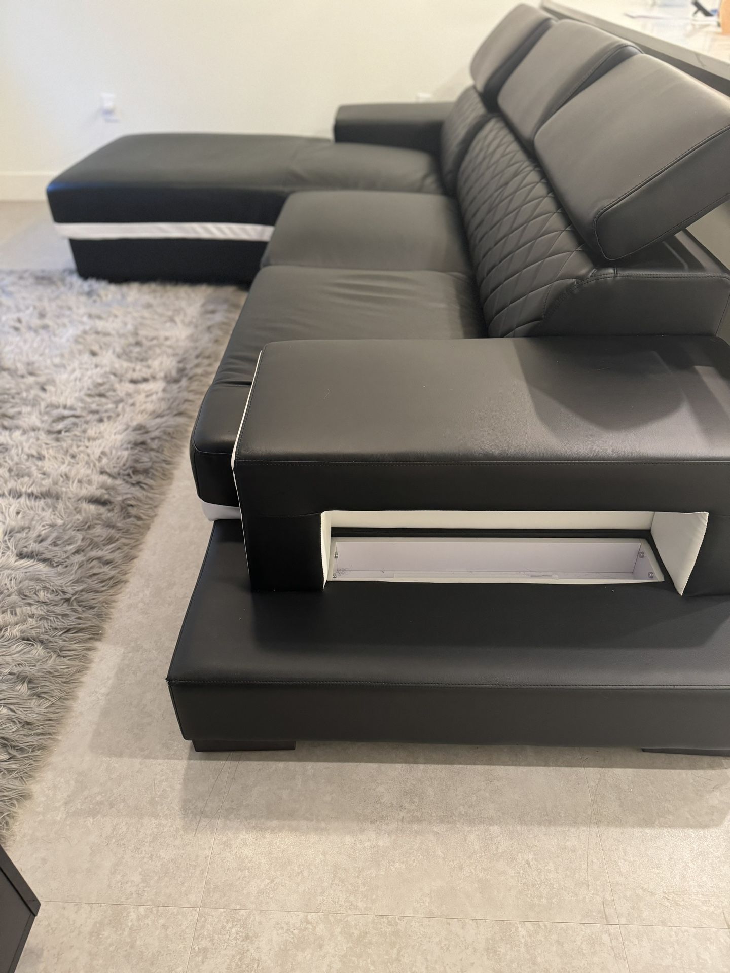 Leather Sectional Couch And Ottoman From Wayfair