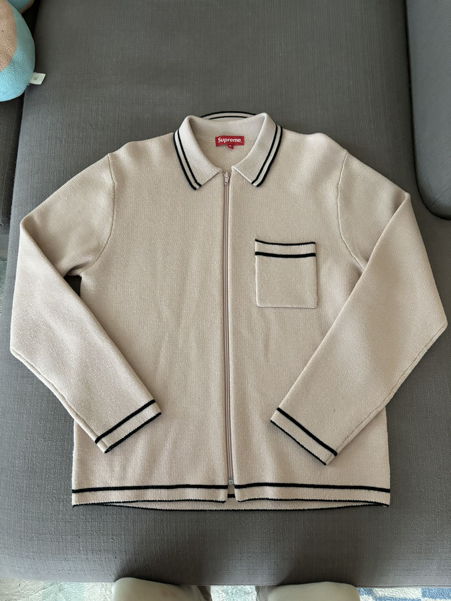 Supreme Fw16 Zip Up Polo Sweater Pink