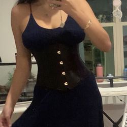 Black Satin Underbust Corset 