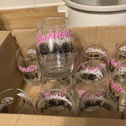 Stemless Bachelorette Wine Glasses 