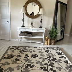 White Entry Console Table 48Wx31Hx18D