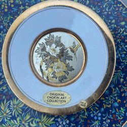 El arte del plato Chokin, plato decorativo japonés de oro de 24 quilates