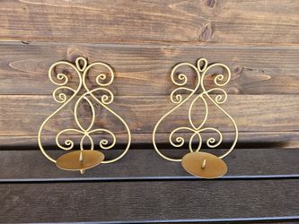 Gold Metal Candle Holder