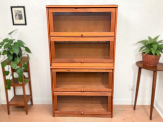 Reddish Brown Solid Wood Barrister/Lawyer Bookcase