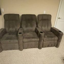Recliner Movie Chairs Sold As Is 