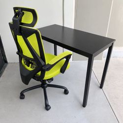New In Box 40x20x30 Inch Tall Desk Table With Office Computer Chair Greenh Color Furniture Combo Set 