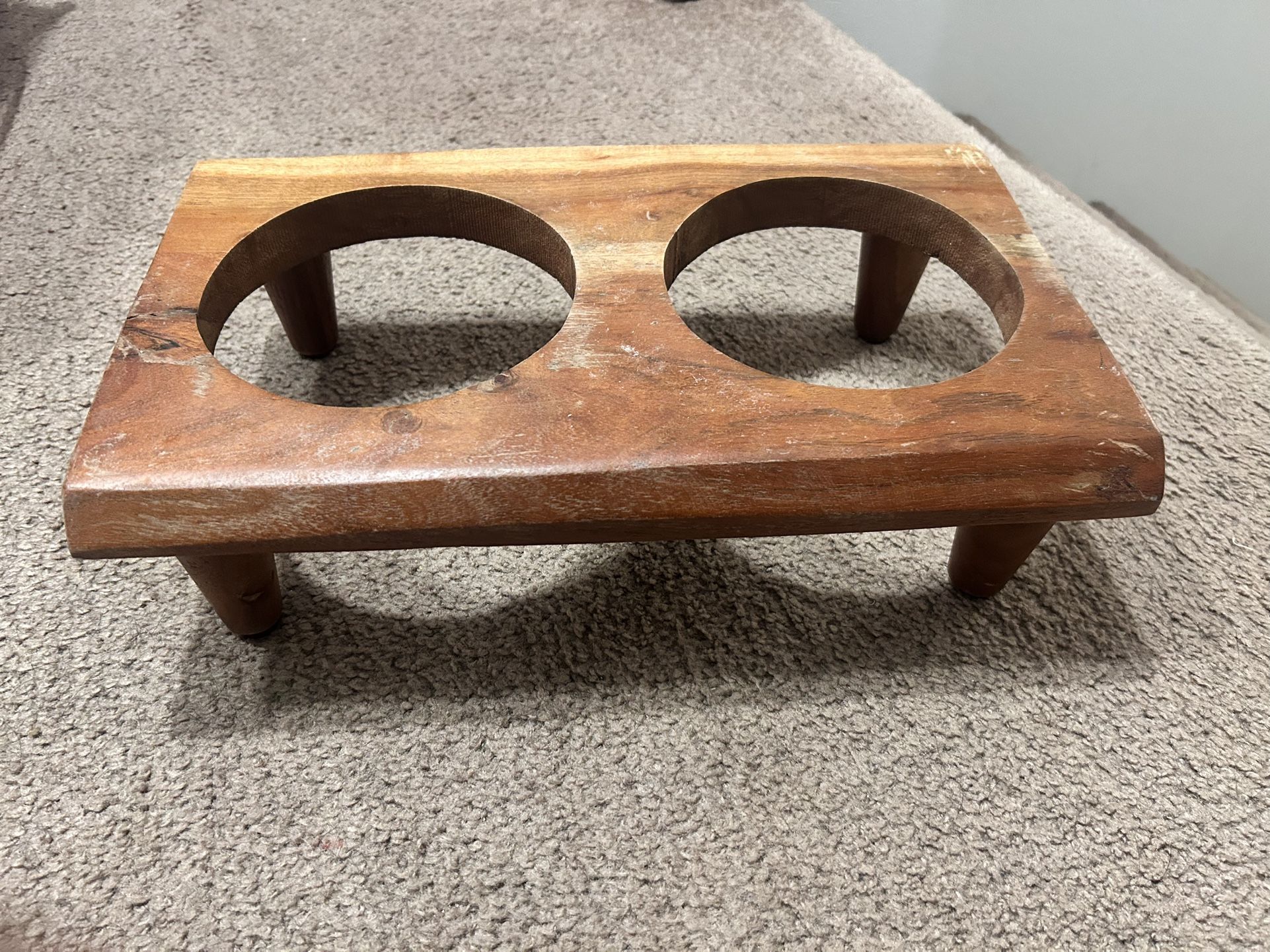 Wooden Dog Bowl Holder