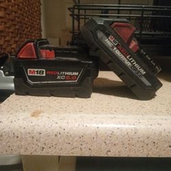 (2) Milwaukee M18 Batteries 