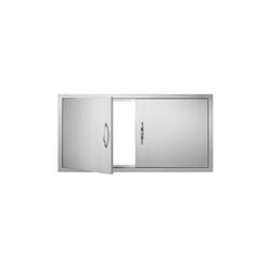 New in the box BBQ Access Door, 42W × 21H Inch Double Outdoor Stainless Steel Flush Mount Door with Handles, for BBQ Island, Grilling Station, Outside