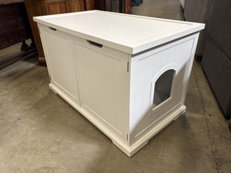 Modern White Large Litterbox Cabinet