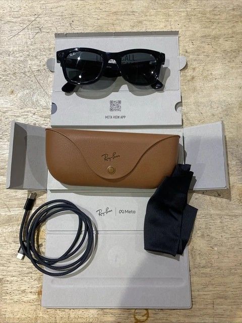 RayBan Meta Wayfarer RW4006 Shiny Black/Grey Mirror 50-22 Excellent Condition