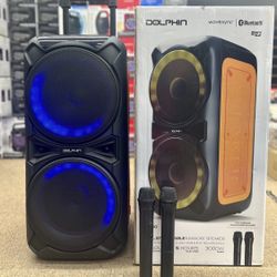 🔥BLACK FRIDAY SPECIAL🔥3000W DUAL IO" PORTABLE KARAOKE SPEAKER WITH TWO WIRELESS MICS