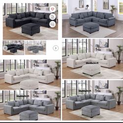 Sectional With Ottoman 99”x99”