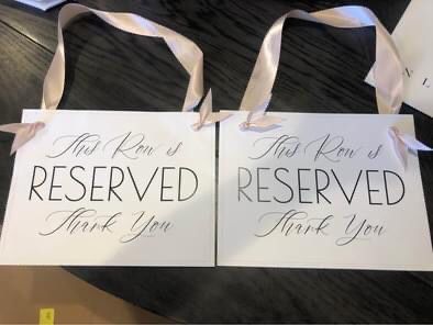 Wedding Reserved Signs