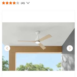 Ryland 52 in. Smart Indoor/Outdoor Matte White Ceiling Fan with Adjustable White LED with Remote Powered by Hubspace