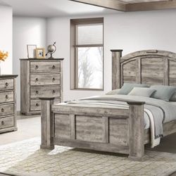 Ella-Mae Beige/Brown Poster Bedroom Set