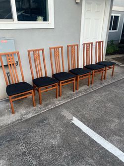 6 Nice mid century Italian high back dining chairs