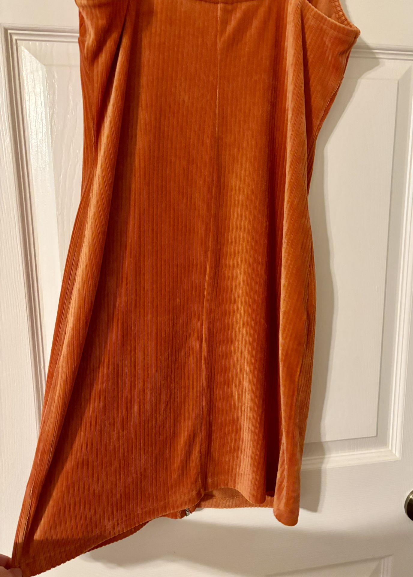 Burnt Orange Velvet Dress Silky Soft Size Large
