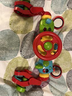 Stroller Toy Bar - Car Steering Wheel w/Sounds. Lights