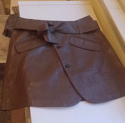 William B Faux Leather Skirt