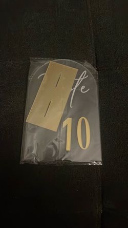 Unopened Gold Acrylic Table Numbers 1-10