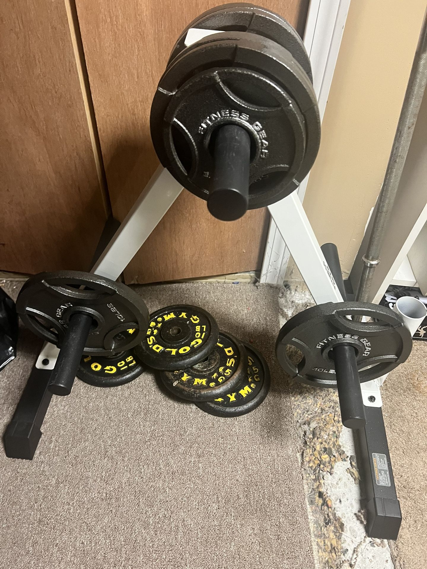 Weights, Barbell, Weight Bench. 300lb Weight Set