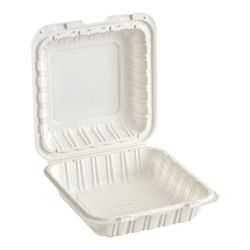 White Hinged Clamshell Food Container
