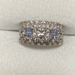 14k White Gold Diamond And Aquamarine Wedding Ring From Kay’s 