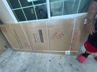 64” × 76” double sliding tempered glass shower door (model B9-6476).