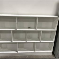 Assembled New White Bookshelf, 3-Tier Open Shelf Bookcase, 10 Cube Storage Organizer with Anti-Tilt