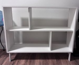 White modern TV stand/media console.