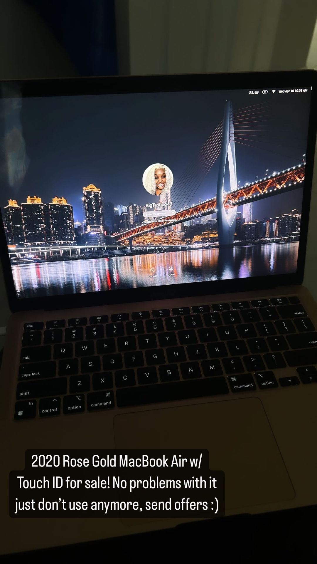 2020 Macbook Air Rose Gold/ w Touch ID 