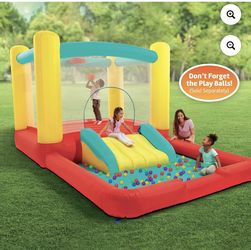 Play Day Jump 'N Away Kids Indoor and Outdoor Bouncer with Blower Included