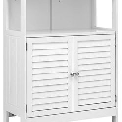 Bathroom Floor Cabinet, Free Standing Bathroom Storage Cabinet for Bathroom Bedroom Living Room -White