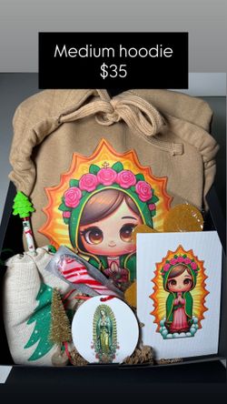 Medium Virgin Mary Hoodie Gift Box Last Minute Christmas Gift White Elephant Gift Exchange 