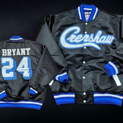 Black Navy Crenshaw Bomber Jacket 24