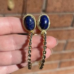 Lapis Lazuli Hoop Earrings 
