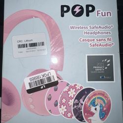 BuddyPhones POP Fun, Foldable Bluetooth Kids Headphones with Microphone, SafeAudio Volume Limiting 85/94dB,Works Wired or Wireless, for iPhone/iPad/Ta