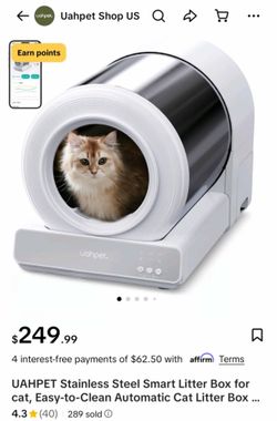 Barely Used Stainless Steel Smart Litter Box