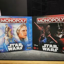 NEW Star Wars Light Side and  Dark Side Monopoly Board Game