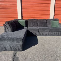 Charcoal Gray Ashley's Sectional Sofa Couch with left facing chaise