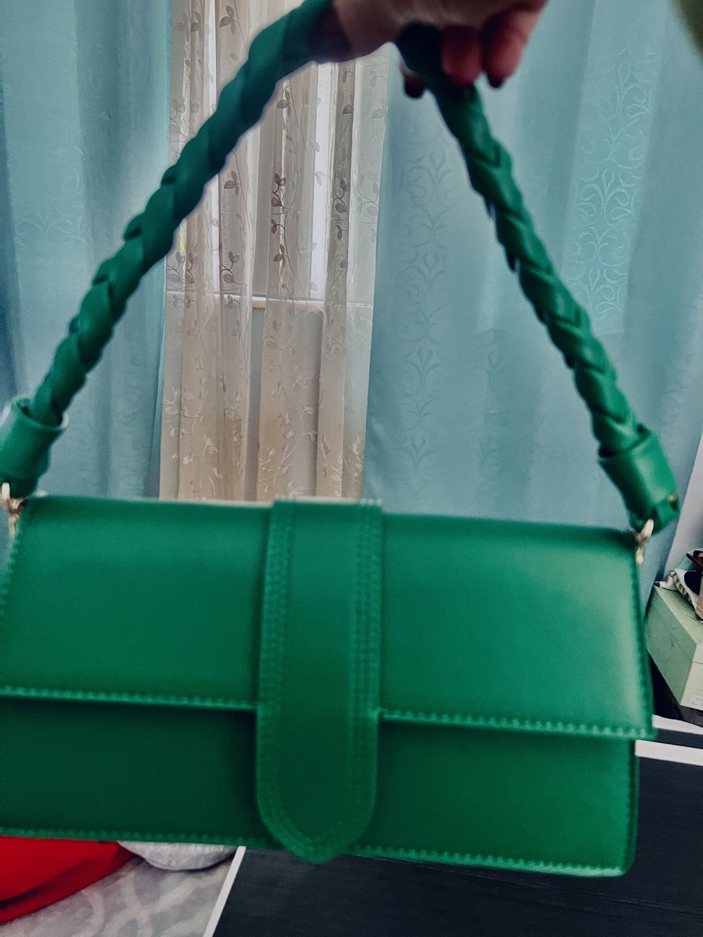 Unbranded Beautiful Hunter Green With GHW w Crossbody Strap 