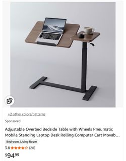 Adjustable overbed table