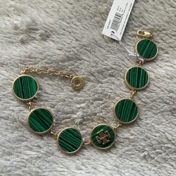 Tory Burch Green Stone Bracelet 