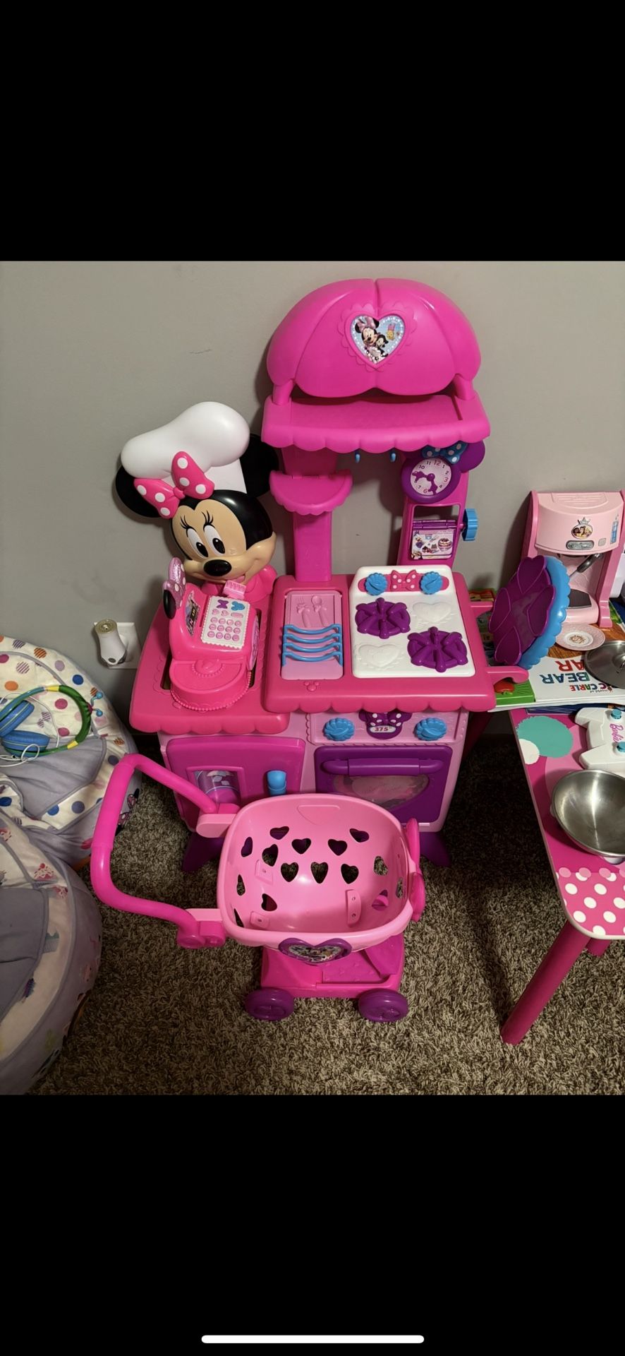 Minnie Mouse Kitchen Set with Shopping Cart