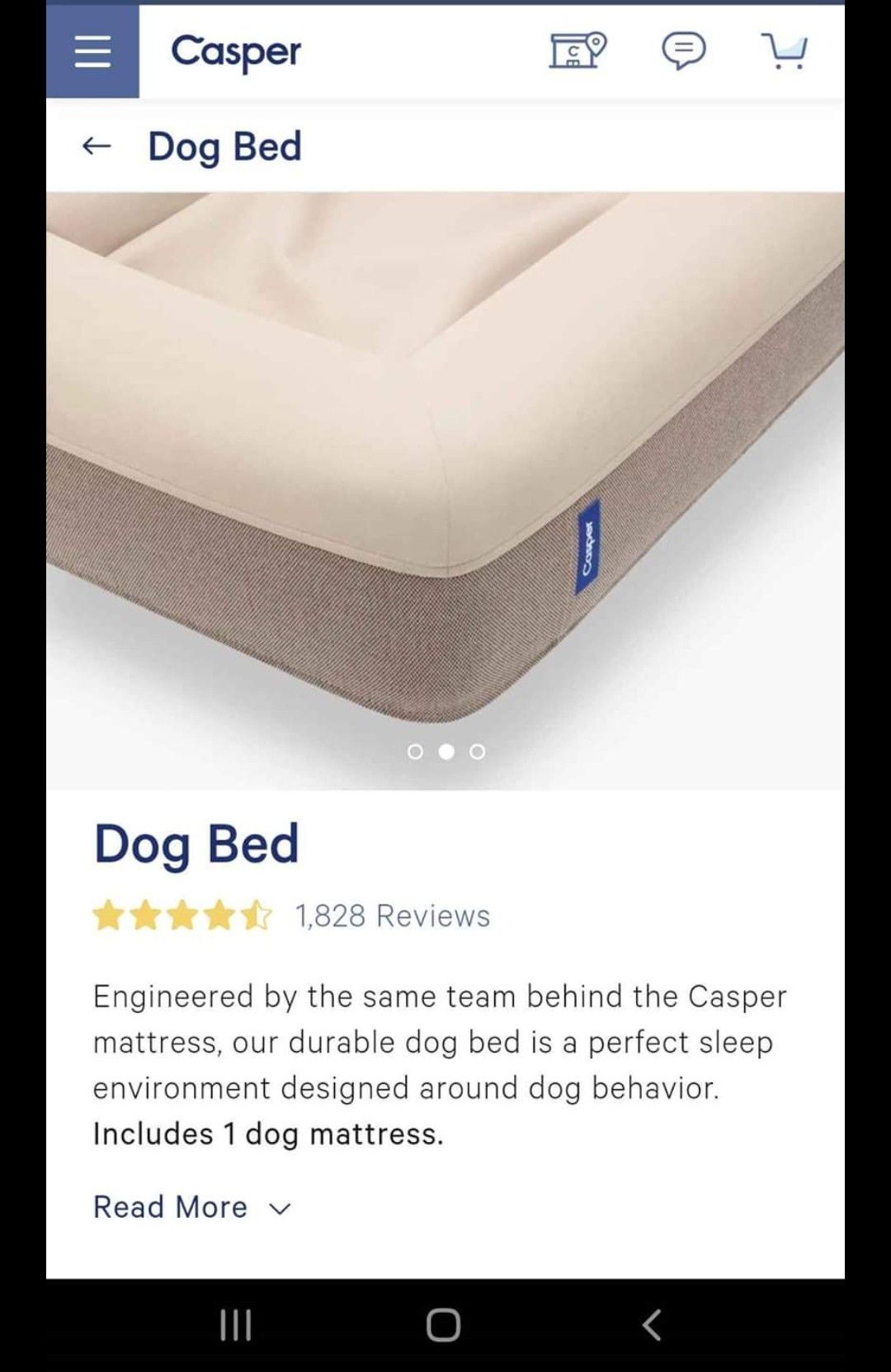 Casper dog bed (medium-sand)