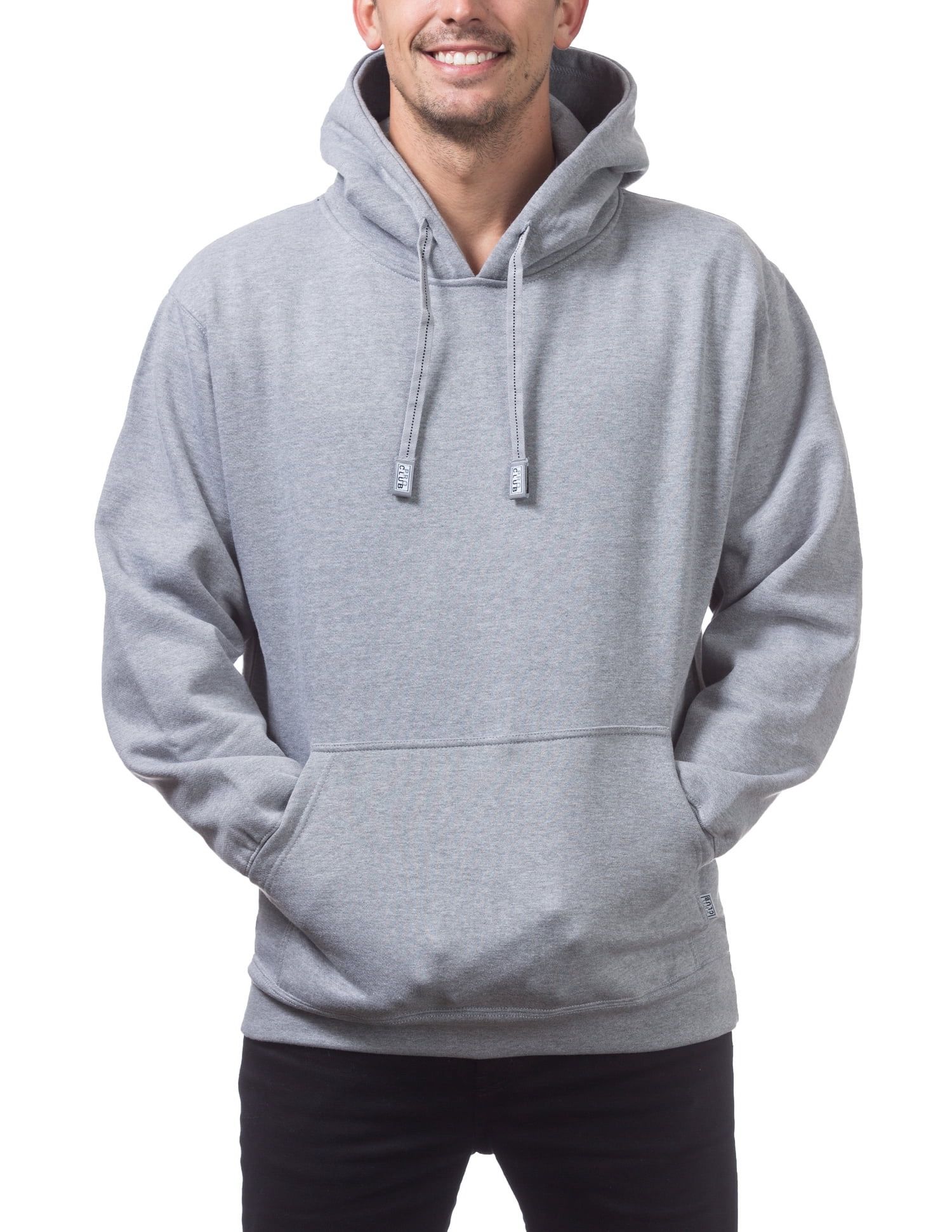 pro club hoodie grey size small